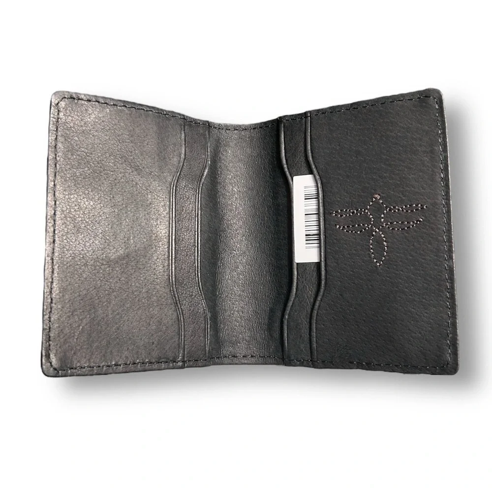 Justin Genuine Embroidered Leather RFID Brown Bifold Wallet Western‎ Trim Cowboy